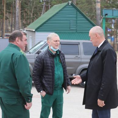 Визит зампреда правительства РБ П.С. Мордовского и руководителя Республиканского агентства лесного хозяйства А.В. Мартынова.